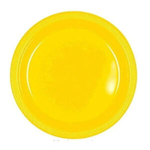 Yellow Sunshine Plastic Plates, 10.25", Party Supp